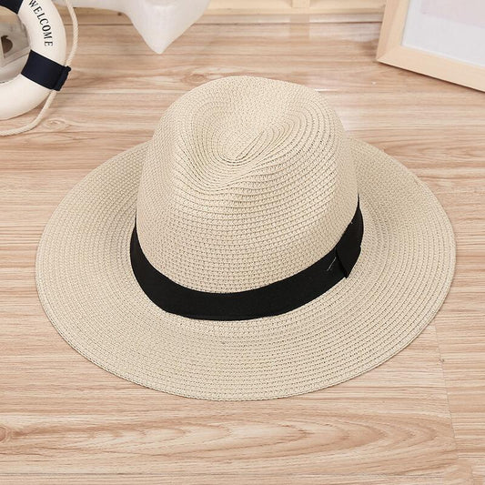 Summer Beach Women Hat Brim Ladies Sun Hat Casual Panama jazz Straw Hat Men Cap Sun Visor Cap Male