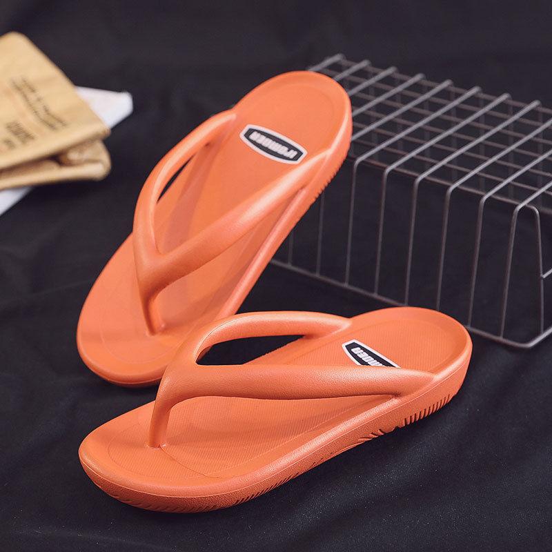 Flip-flops Women's Summer Thick-soled Non-slip Mid-slope Heel Beach Shoes Women's Flip-flops with Light Weight and Soft Soles