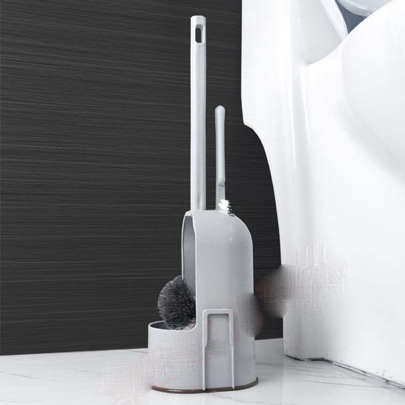 Creative Wall-hung Toilet Brush Set Without Dead Ends Squatting Toilet Full-angle Wall-mounted Toilet Brush Free Punching