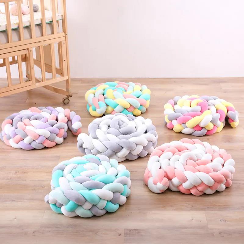 Baby Bed Bumper Crib Pad Protection Weaving Plush Baby Bedding Accessory Infant Room Decoration