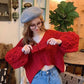 Sweater Design Knit Sweater Top Women's Autumn Winter New Short V-neck Halter Loose Knitted Sweater