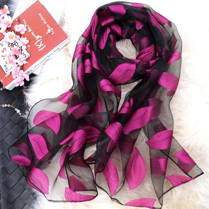 Women Scarf Summer Silk Scarves Shawls Lady Wraps Soft Pashimina Female Beach Bandana