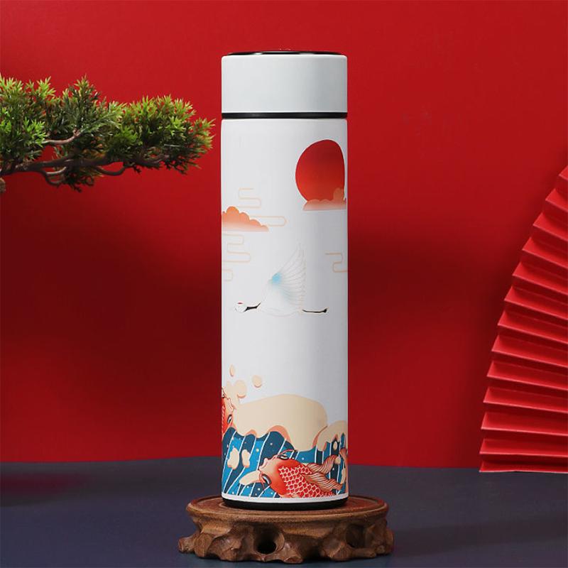 Intelligent Temperature Display Thermos Cup Chinese Style Trend Creative Water Cup Literary Male and Female Students Portable Tea Cup