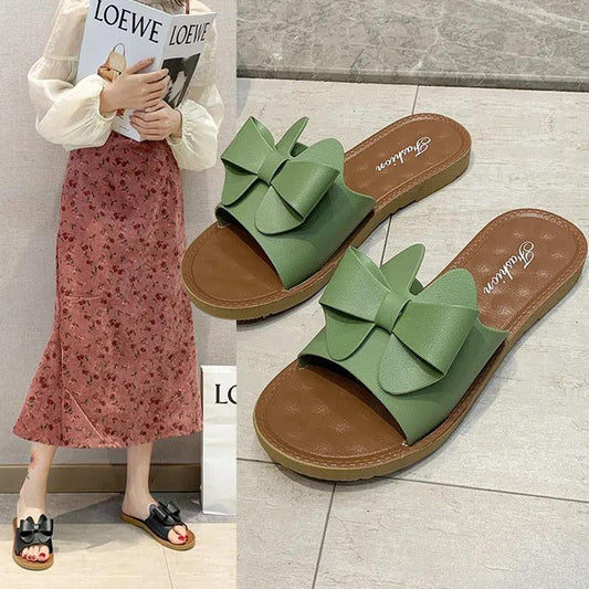 Sandals and Slippers Women's Outer Wear Summer Fashion All-match Flat-bottomed Two-wear Roman Sandals Thick-soled Beach Shoes