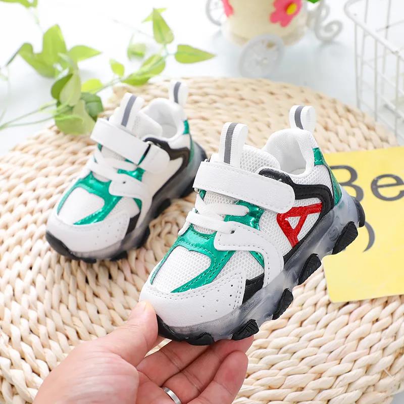 Kids Toddler Shoes Led Glowing Sneakers with Light Children Running Shoes Hook Loop Fashion Luminous Sport Shoes for Girls Boys