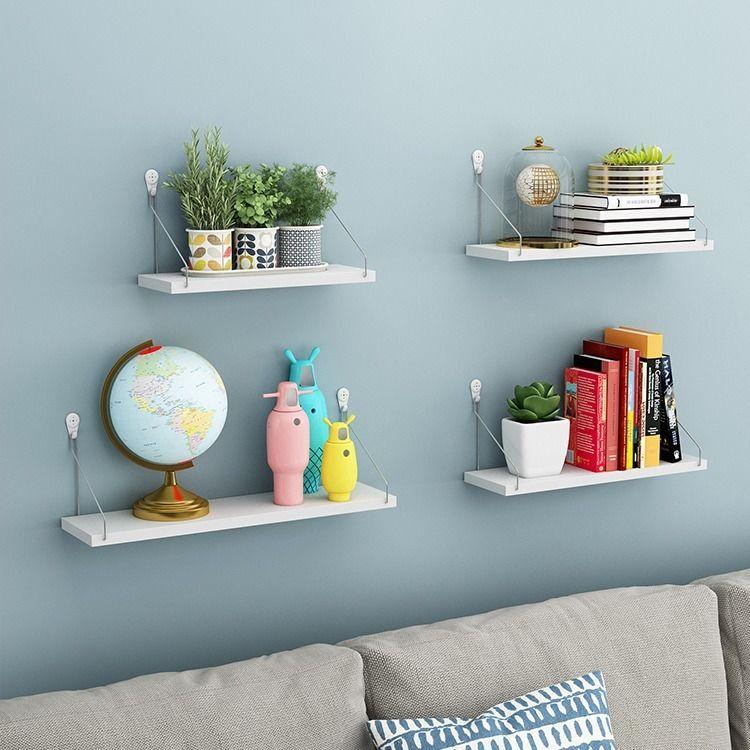 Bedroom Decoration Simple Flower Stand Wall Shelf Wall Hanging Free Punch Living Room Bookshelf