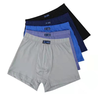 5-Pack Men's Cotton Boxer Plus Fertilizer Large Size Underwear Dad Big Size Elastic Four-tied Pants