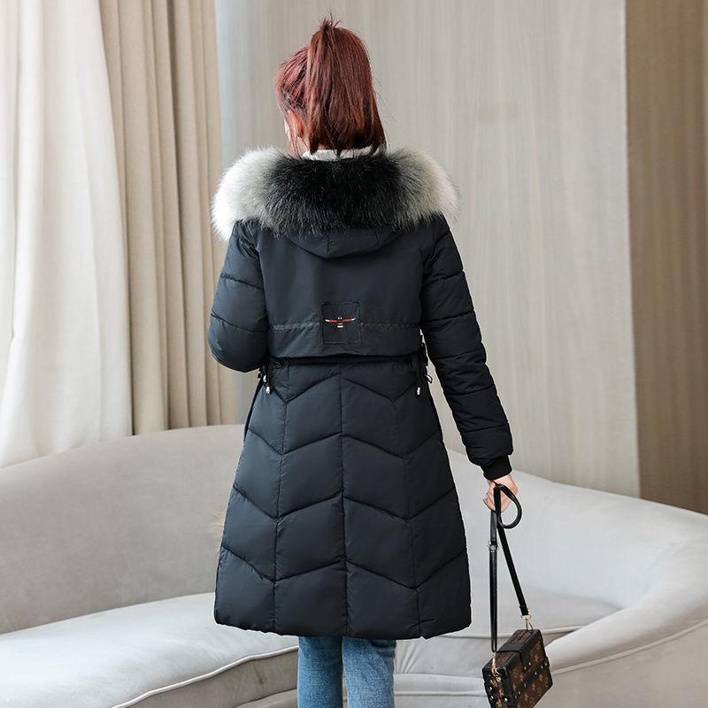 Large Fur Collar Women's Fashion Trend Cotton-padded Jacket Over The Knee Mid-length Women's Slim Slimming Warm Plus Size Winter Jacket