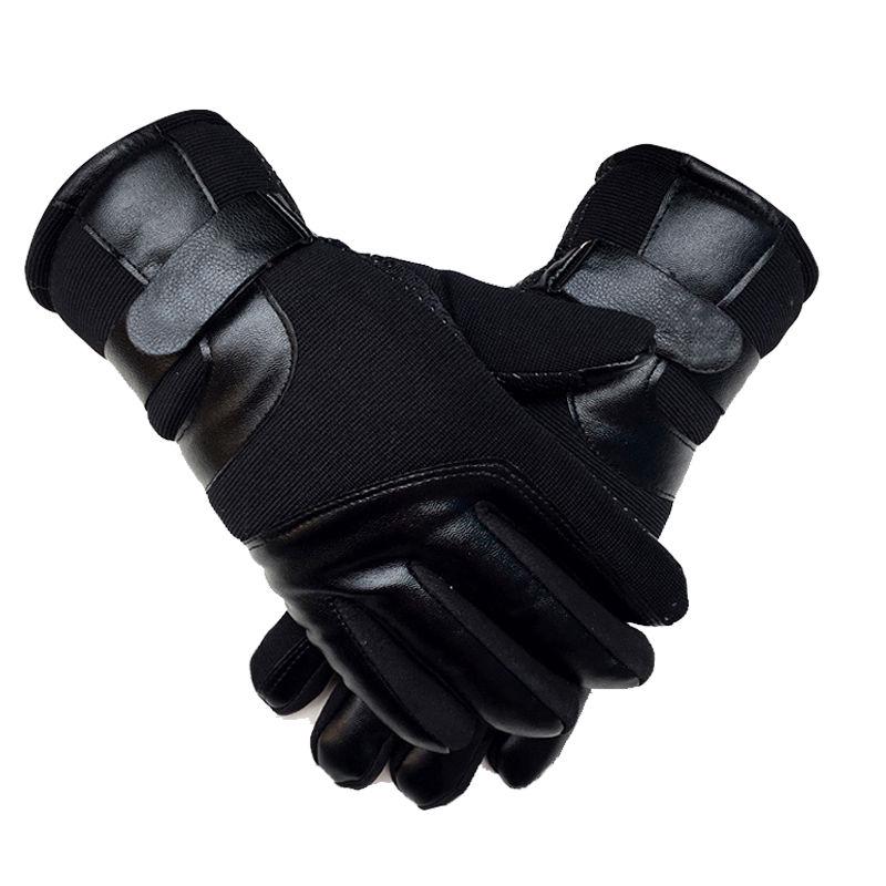 Winter Warm Leather gloves Thick gloves Man fashion gloves Plush Cotton gloves Windproof gloves