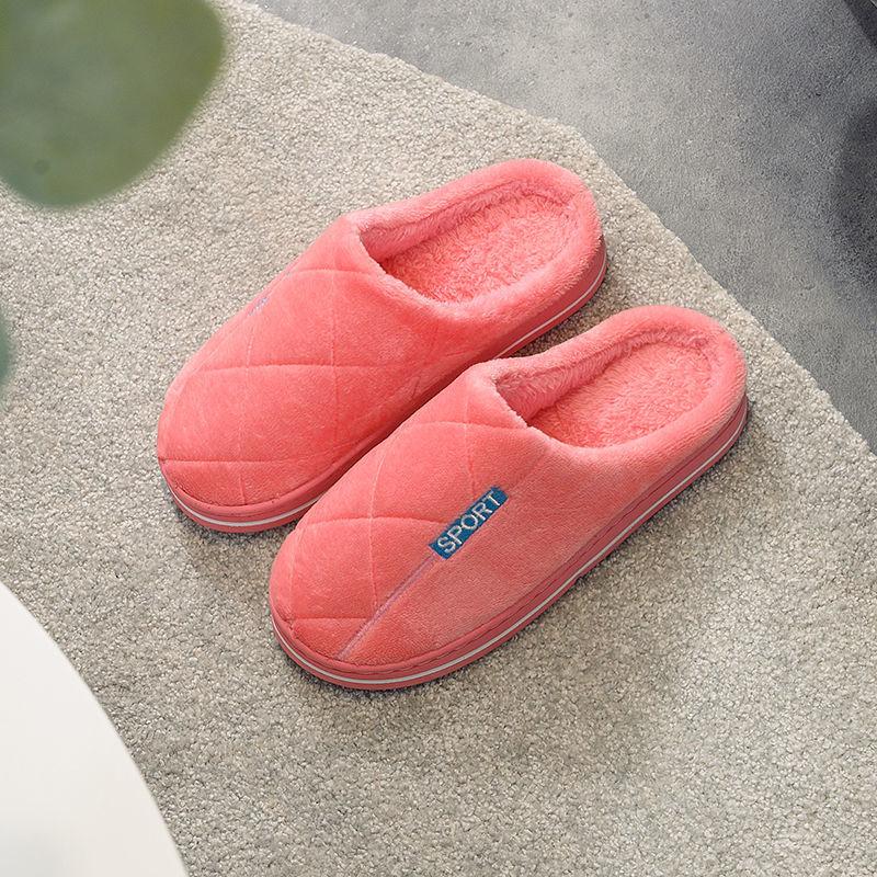 Winter Women's Indoor Cotton Slippers Thick-soled Non-slip Home Household Couple Slippers Men's Warm and Thick Plush Slippers