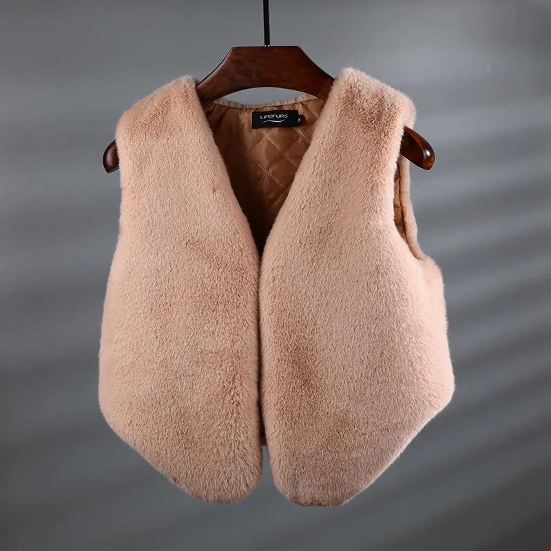 Fur Vest Women's Short Autumn and Winter Imitation Fox Fur Vest Slim Fashion Vest Coat