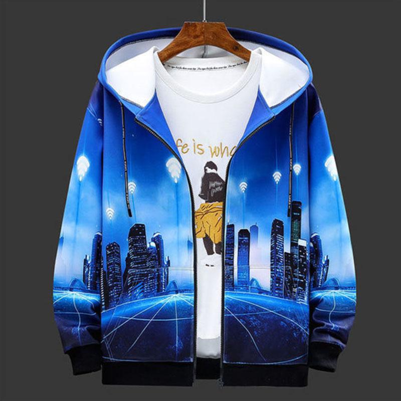 Spring Hooded Sports Cardigan Suit Men Campus Sportswear All-match Casual Clothing for Young Students