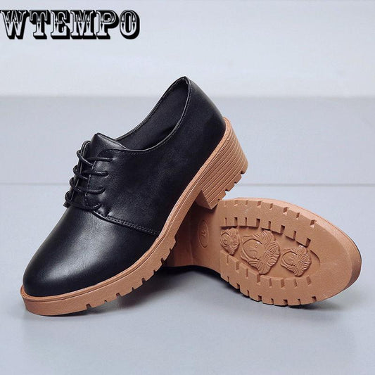 Leather Oxford Shoes Woman Street Brogues  Decoration Moccasins Soft Leather Shoes Flats