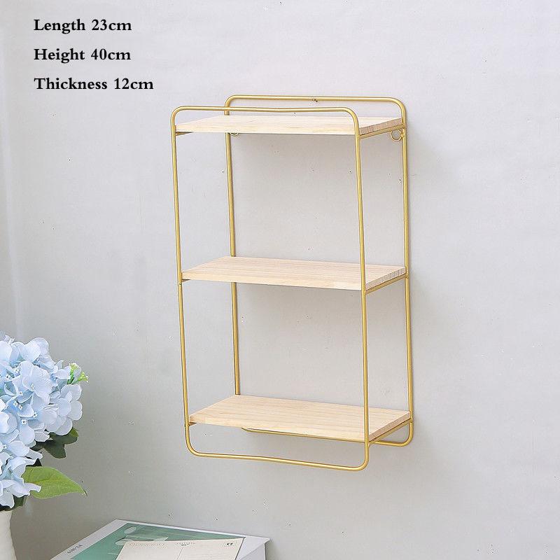 Nordic Wall Racks Living Room Wrought Iron Wall Wall Decoration Partition Wall Hanging Free Punching Wall Hanging Bookshelf