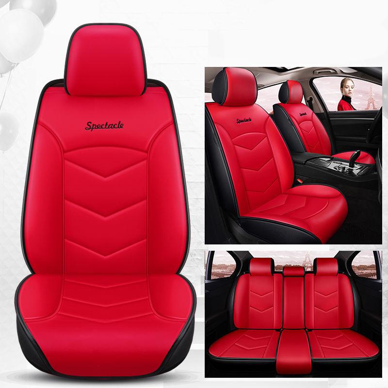 Five-seater Car Seat Cover PU Leather Universal Seat Cushion Soft and Comfortable Mat for Car Truck SUV RV