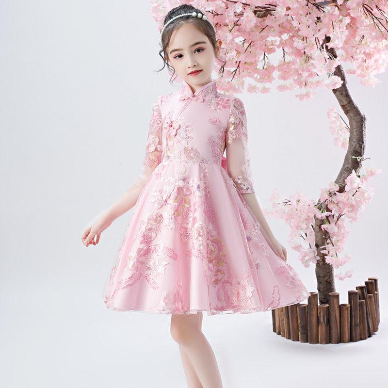 Girls Dress Cheongsam Chinese Style Improved Hanfu Children Princess Dress Girl Skirt Dress Summer