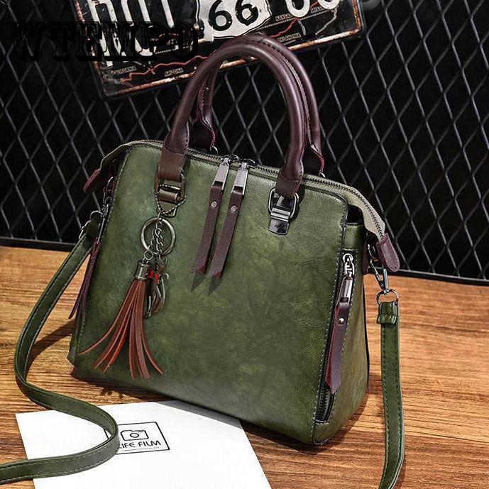 Leather Handbags Women Tassel Crossbody Shoulder Bags Tote Women Fashion Bag