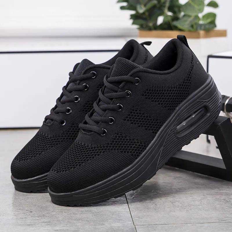 Spring and Summer Casual Shoes Women's Soft-soled Flying Woven Sneakers Fashion Breathable Rocking Shoes