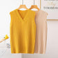 Spring and Autumn Thick Knit Top Loose V-neck Versatile Vest Fashion Knitted Women's Vest