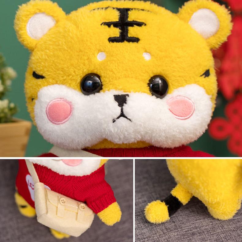 Children's Plush Toys Lovely Cartoon Little Tiger Doll Cute Soft Festival Doll Decorations Kid's Sleeping Doll