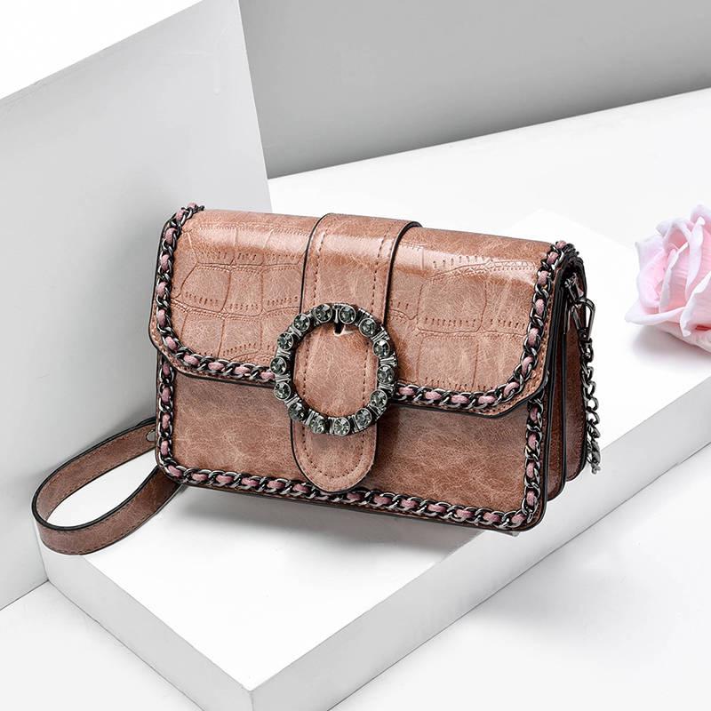 Fashion Crossbody Bag Women PU Leather Anti-theft Wear Square Bags Chain Handbag Shoulder Bag