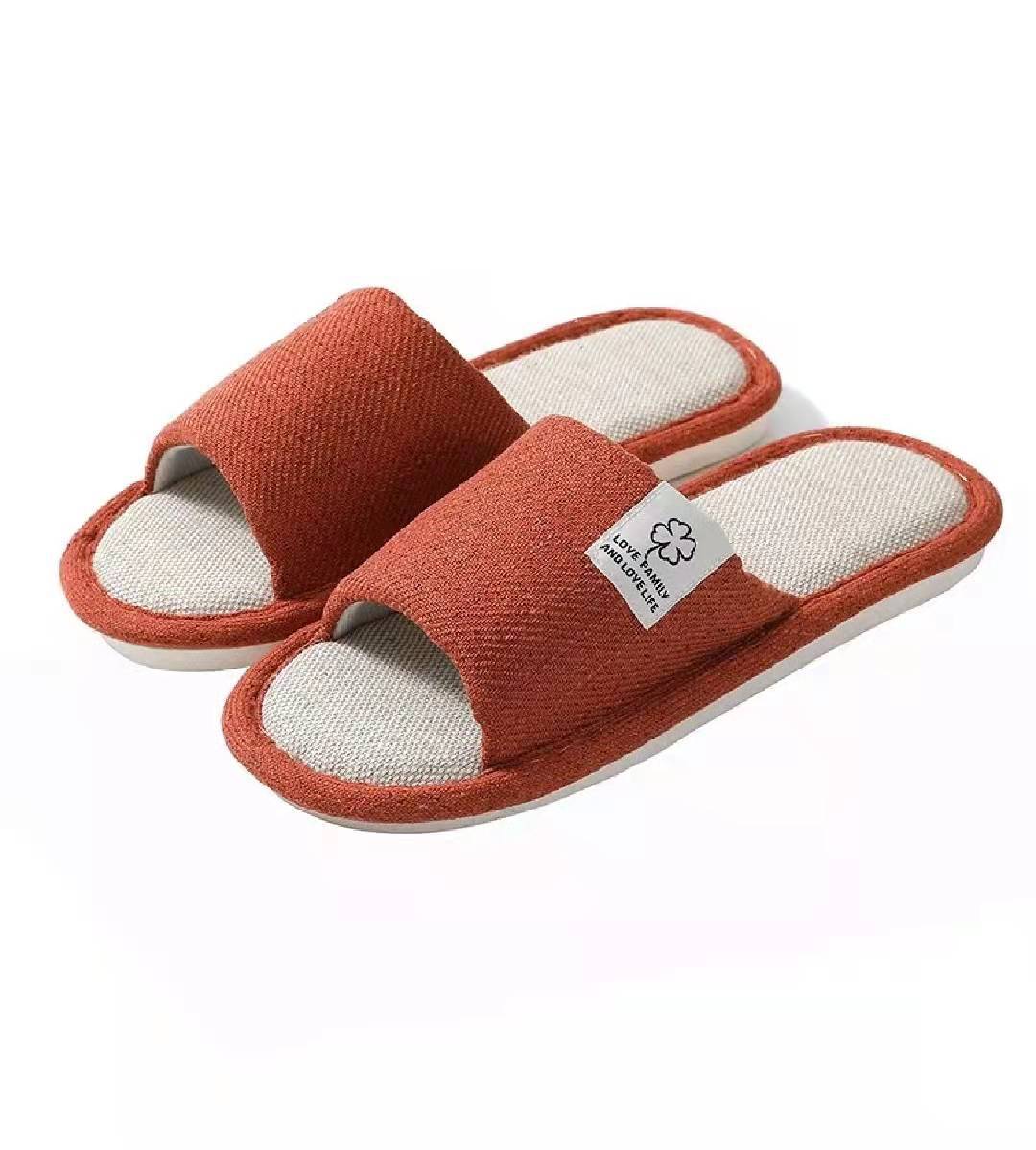 Linen Slippers Men and Women Net Red Home Living Room Slippers Home Four Seasons Floor Slippers Guest Slippers