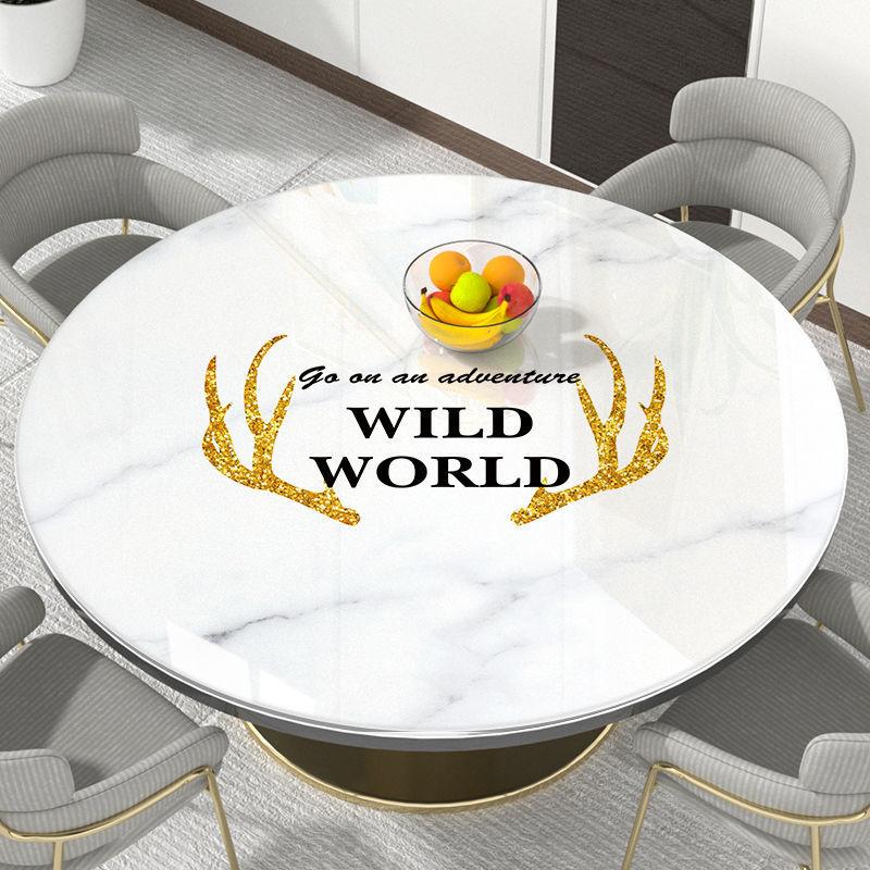 Round Table Table Mat Waterproof and Oil-proof Disposable Tablecloth Tea Table Tablecloth Anti-scalding Household Tablecloth Pvc Nordic Style