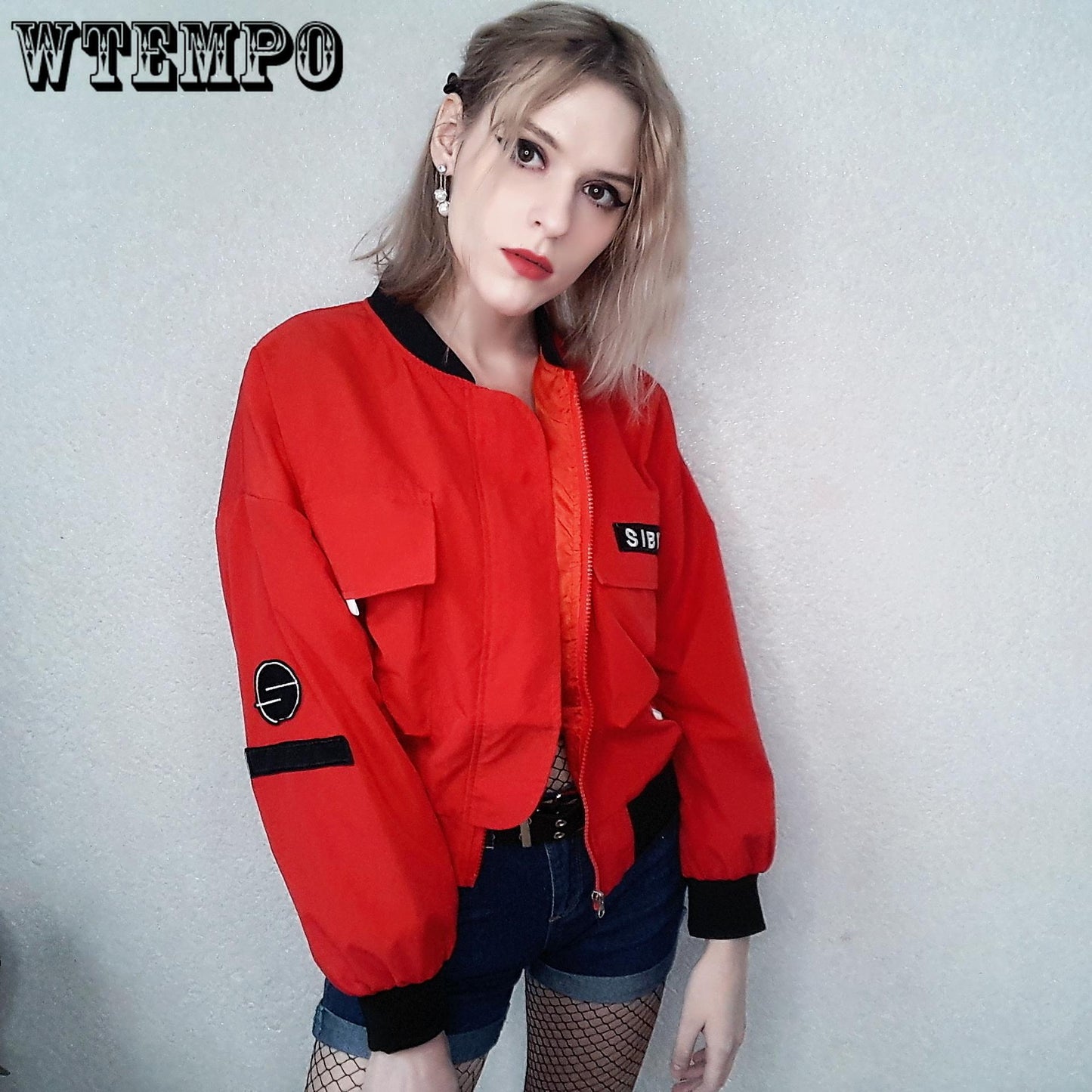 Autumn Short Jackets Women Bomber Jackets Cool Zipper Coats Streetwear Biker Outwear