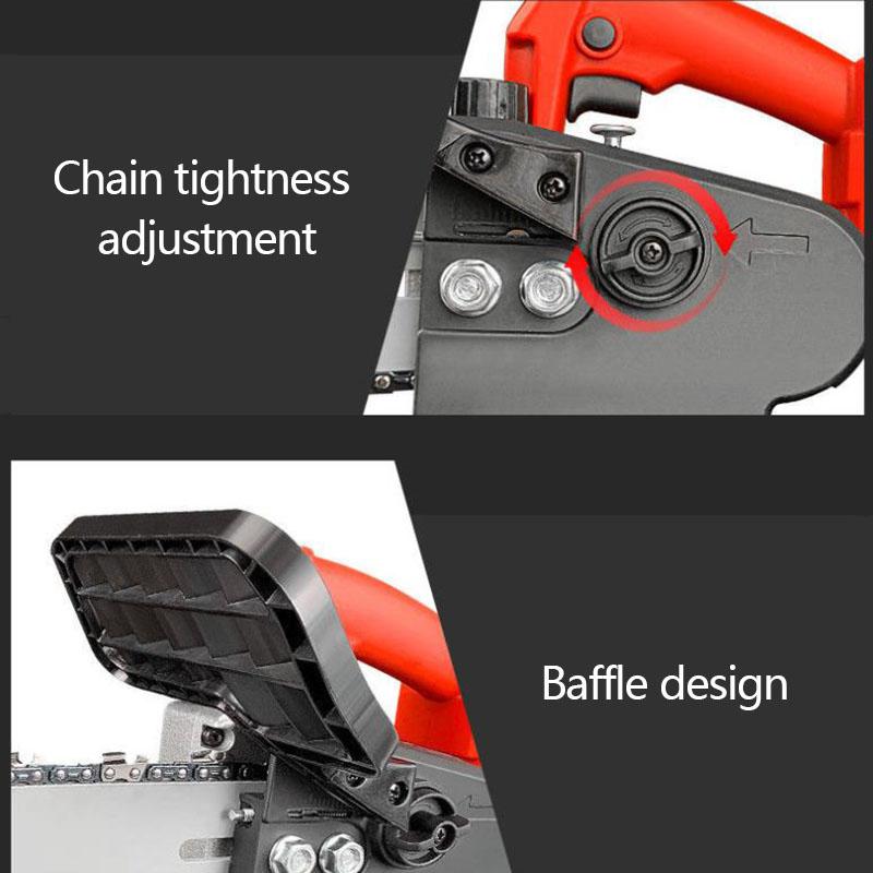 36V Electric Chain Saw Set Cordless Pruning Saw 20cm Handheld Logging Saw  with 2 Batteries and Tool Box