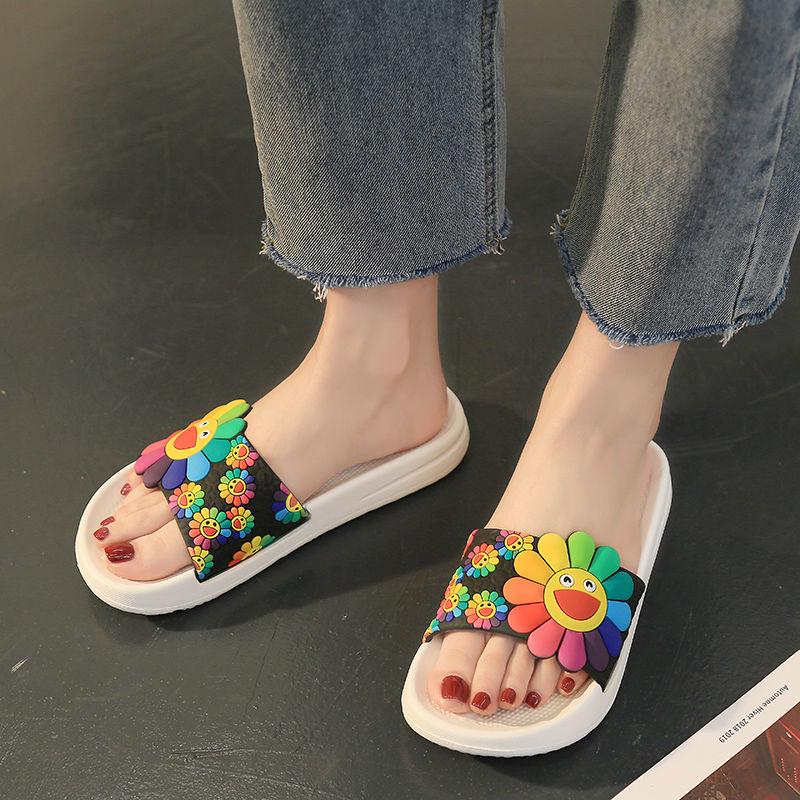 Slippers Female Summer Korean Version of The Net Red Fashion Wear Slippers Ins Home Soft Bottom Non-slip Female Student Sandals and Slippers