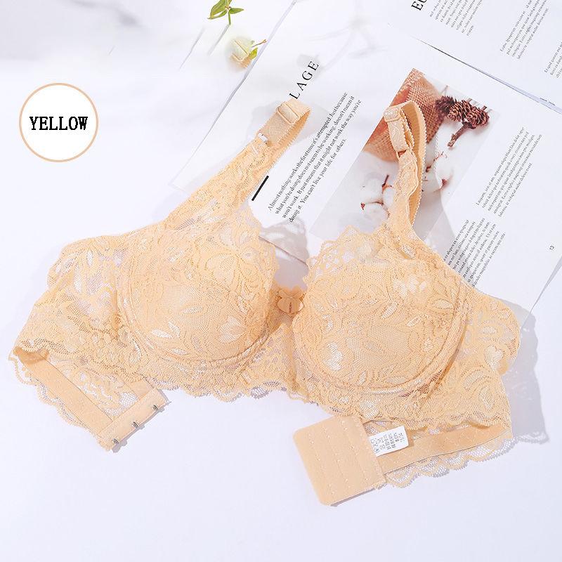 No Steel Ring Ultra-thin Bra Thin Underwear Ladies Gather Lace Sexy Big Breasts No Sponge Large Size Bra