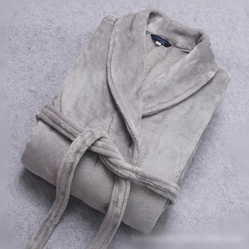 Autumn Winter Flannel Nightgown Robe Thick Long Coral Fleece Bathrobe Loose Pajama Dress Women's Winter Warm Long Sleeves Sleepwear