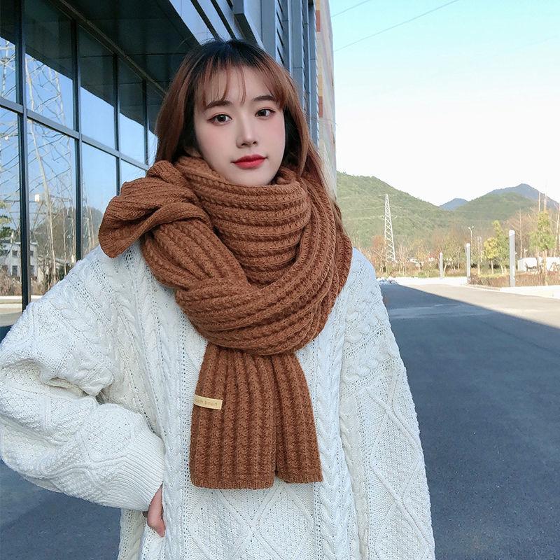 Winter Women's Scarf Retro Long Knitted Scarf Thicken Lengthen Woolen Scarf Shawl