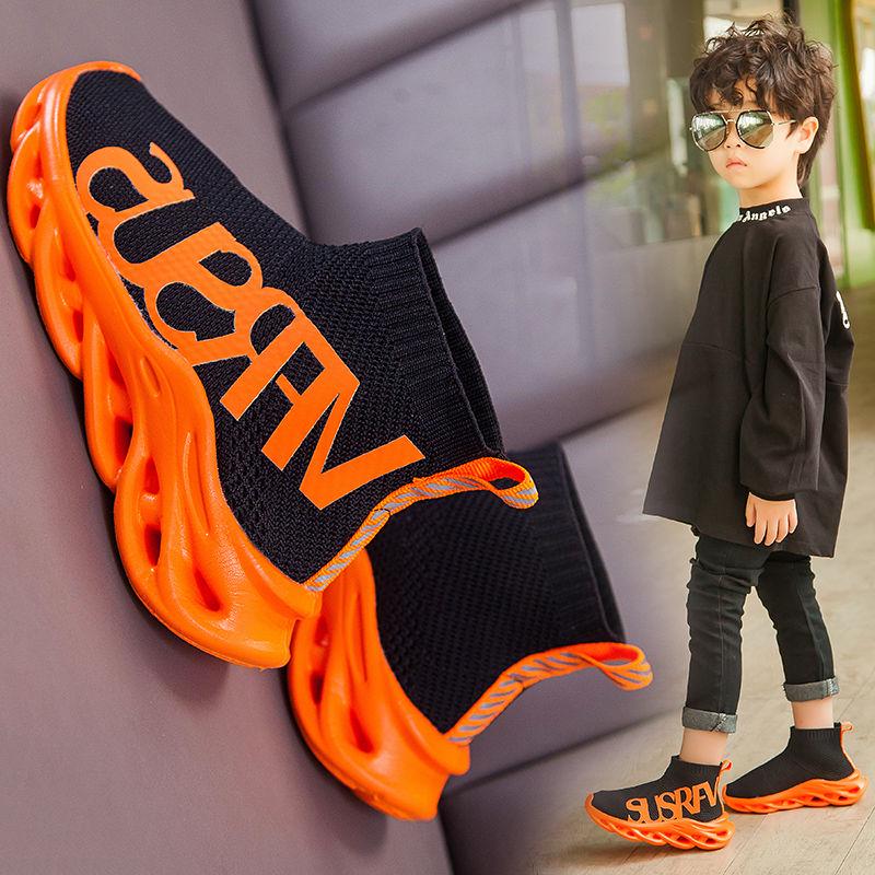 Autumn Children's Sports Shoes Boys Fashion Mesh Breathable Sports Shoes Students Running Girls Shoes Non-slip Coconut Shoes