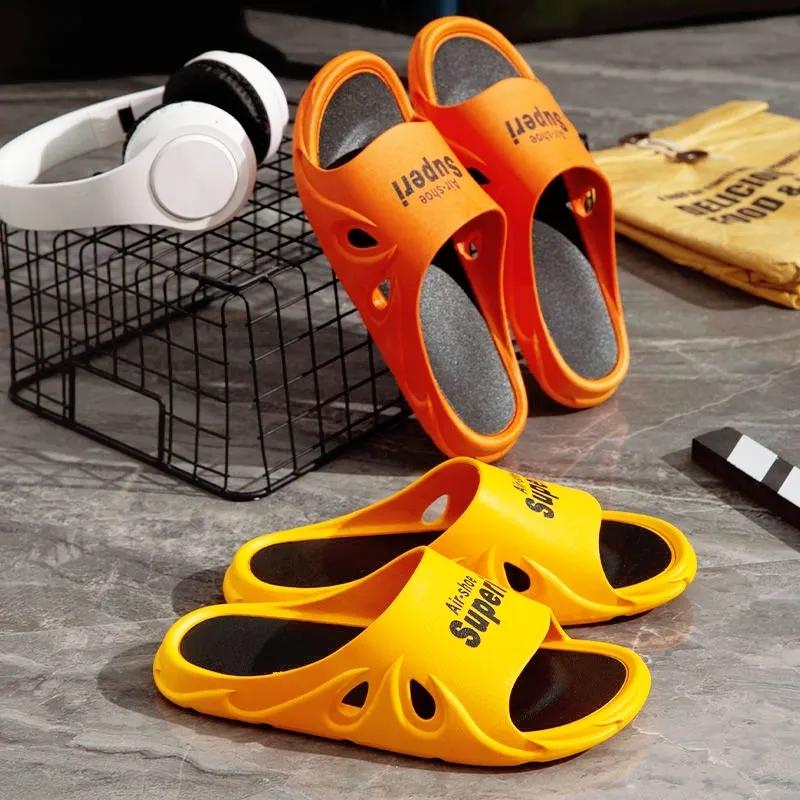 Men's and Women's Same Style Slippers Summer Couple Thick Bottom Bathroom Slippers Indoor Home Boys Slippers Go Out Non-slip Flip Flops