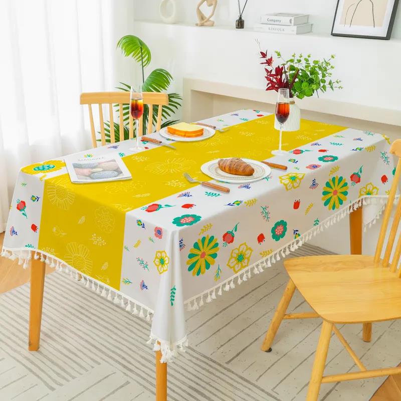 Nordic Style Waterproof and Oil-proof Disposable Tablecloth Lattice Decoration Coffee Table Tablecloth