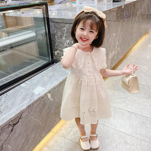 0-24M Baby Girls Dress Newborn White Lace Tutu Party Wedding Dress Toddler Princess Costumes Elegant Puff For Infant Girls