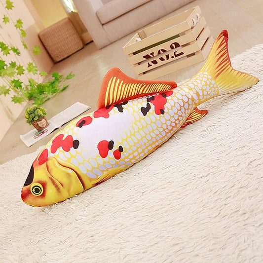 Soft Koi Plush Doll Pillow Lovely Simulation Fish Plush Toy Pet Cat Plush Toy Children Funny Sleeping Doll Pillow