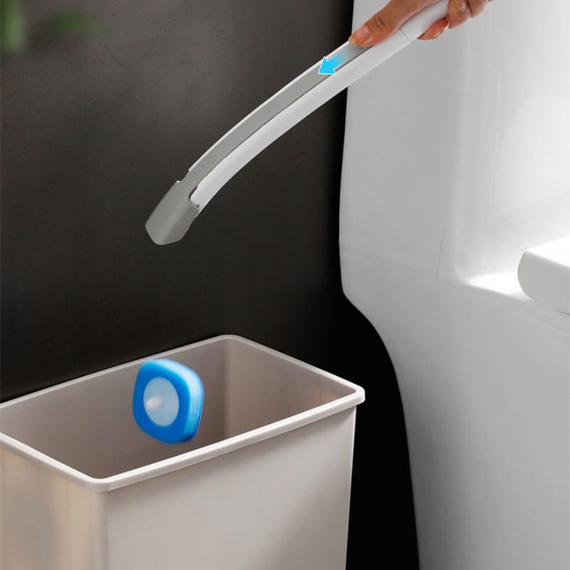 Replaceable Toilet Brush with Base Long Handle Disposable Cleaning Brush Brush Household Disposable Toilet Cleaning Brush