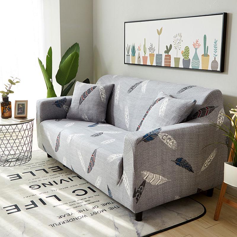 1-4 Seat Sofa Cover Full Cover Universal Cover Fashion Printing Elastic Universal Combination Sofa Cover Leather Sofa Cushion Towel Full Cover Fabric