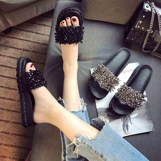 Plus Size 35-40 Summer Women Outdoor Love Flat Bohemian Beach Wear-resistant Non-slip Office Lady Sandals