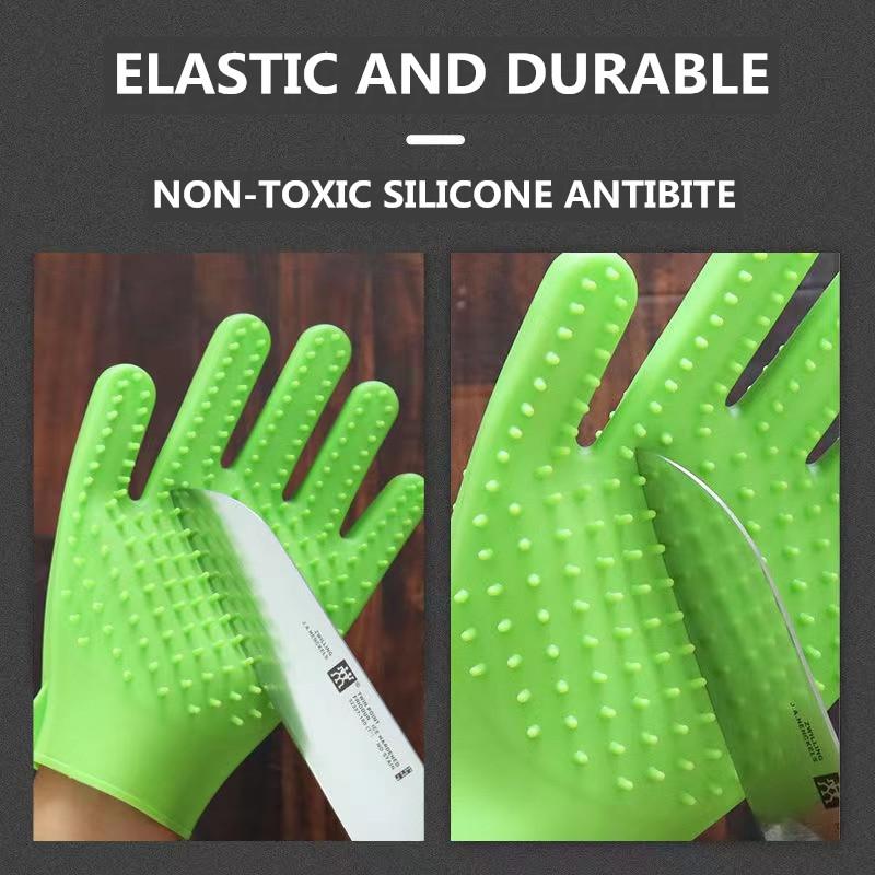 Silicone Cat Gloves Hair Removal Cleaning Cat Comb Glove Pet Cats Grooming Accessories Bath Gloves Massage Matted Hair Cleaner Antibite Brush Gloves