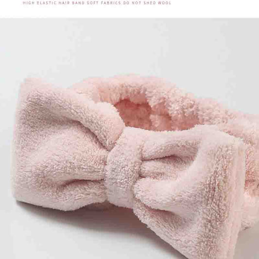 Korean Version Coral Velvet Hair Band Sports Headband Bowknot Soft Face Wash Makeup Headbands Cute Bear Hair Accessories