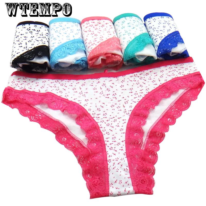 Underwear Women Print Panties Underwear Sexy Underpants Briefs For Women Lingerie 6 Pcs/Lot