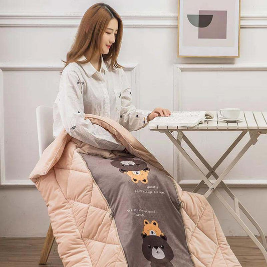 Cartoon Pillow Quilt Dual-use Car Coral Velvet Office Dual-use Cushion Waist Pillow Nap Pillow Quilt Cushion