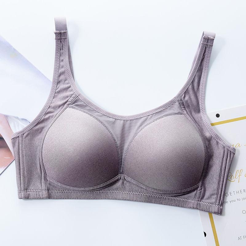 No Steel Ring Tube Top Bra Ladies Thin Cotton Vest Gather Underwear Mother Middle-aged and Elderly Breathable Large Size Bra