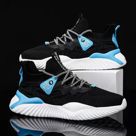 Men's Shoes Autumn Mesh Flying Woven Shoes Thin Breathable Mesh Shoes Men's Leisure Sports Trend Running Fitness Shoes