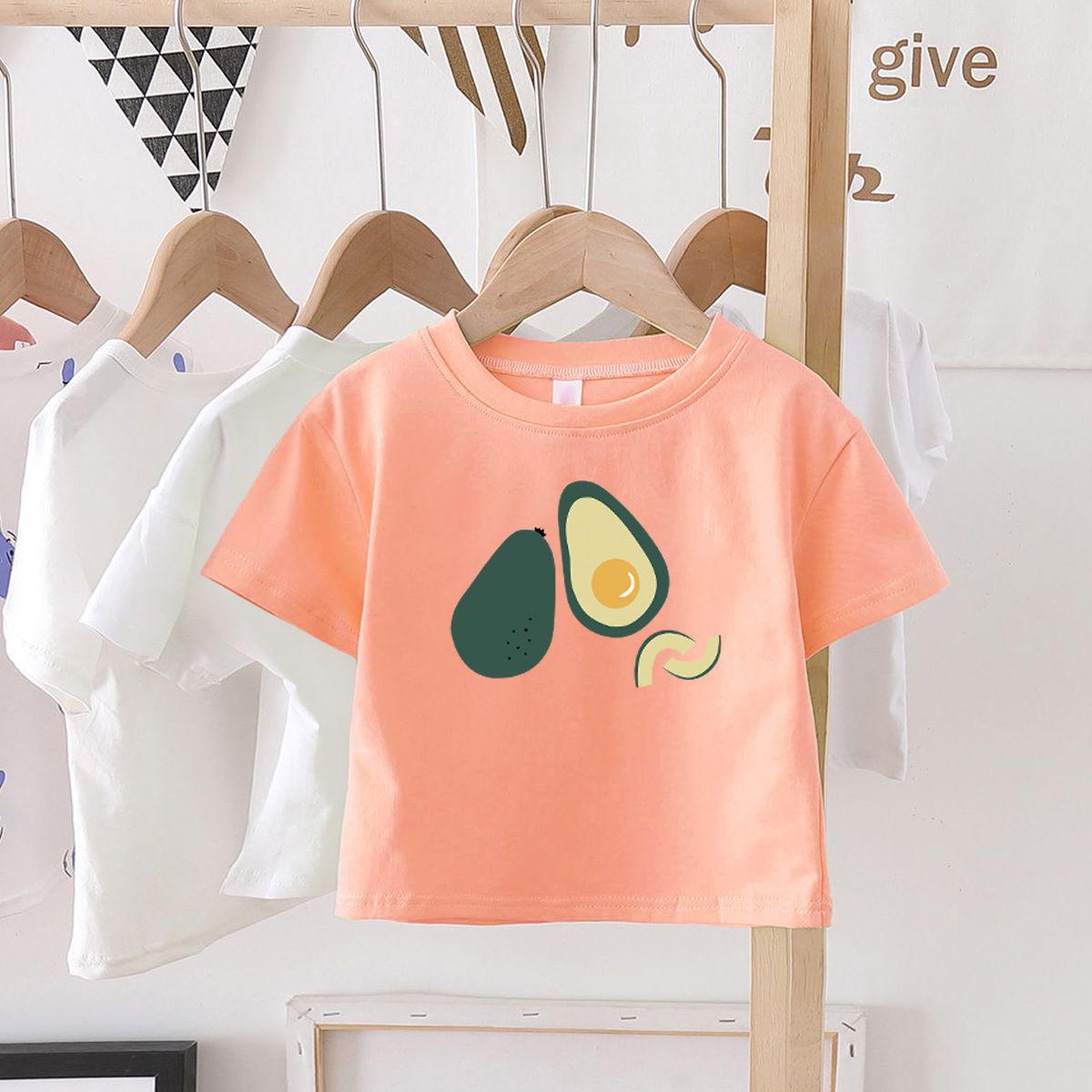 Summer Kids Cute Printing T Shirts Short Sleeve Tops Korean Style O-neck Loose T Shirts For Children Girls Boys