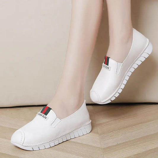 Large Size Square Toe Peas Shoes Women's Spring and Summer Single Shoes Flat Shoes Soft Bottom Comfortable Pumps