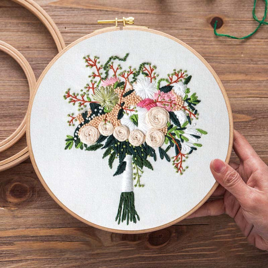 Handmade Creative Lotus Embroidery DIY Novice Material Package European-style Small Three-dimensional Flower 3D Embroidery